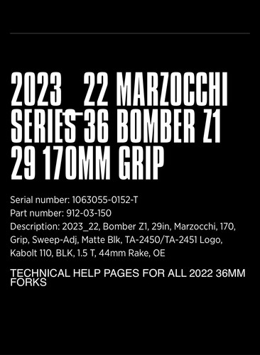 Marzocchi 2023 bomber forks - 2023, z1